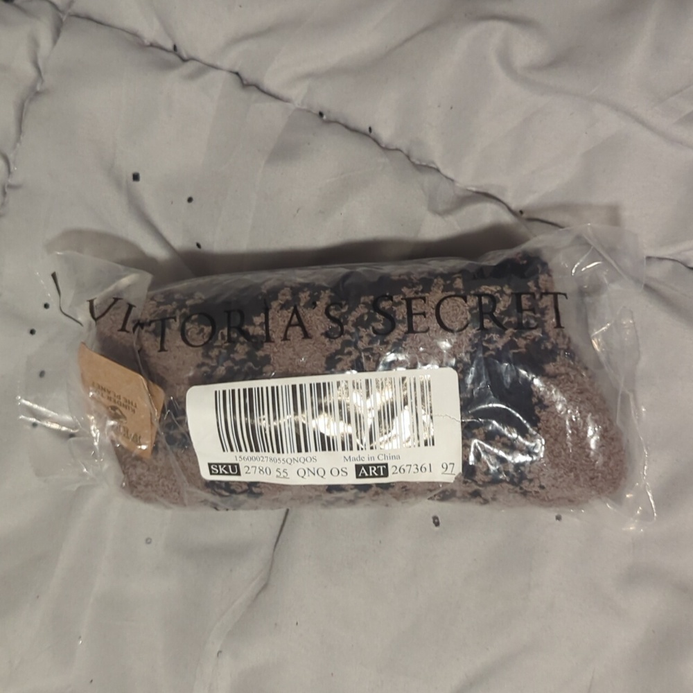 Victoria's Secret Tan/Black Checkered Wool Socks